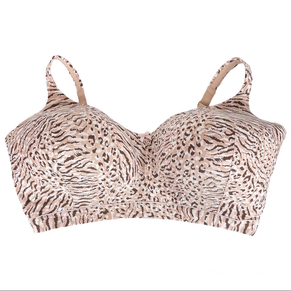 Catherines Sz 44DDD Full Coverage Smooth No Wire Bra Animal Leopard Print